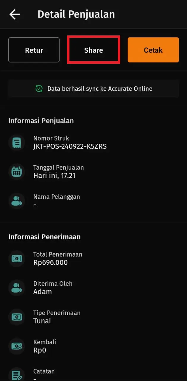 Cara mengirim struk pembayaran